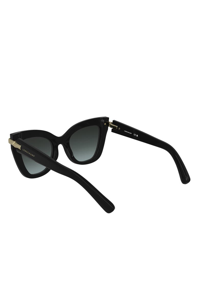 Longchamp Roseau 50mm Gradient Cat Eye Sunglasses, Alternate, color, Black