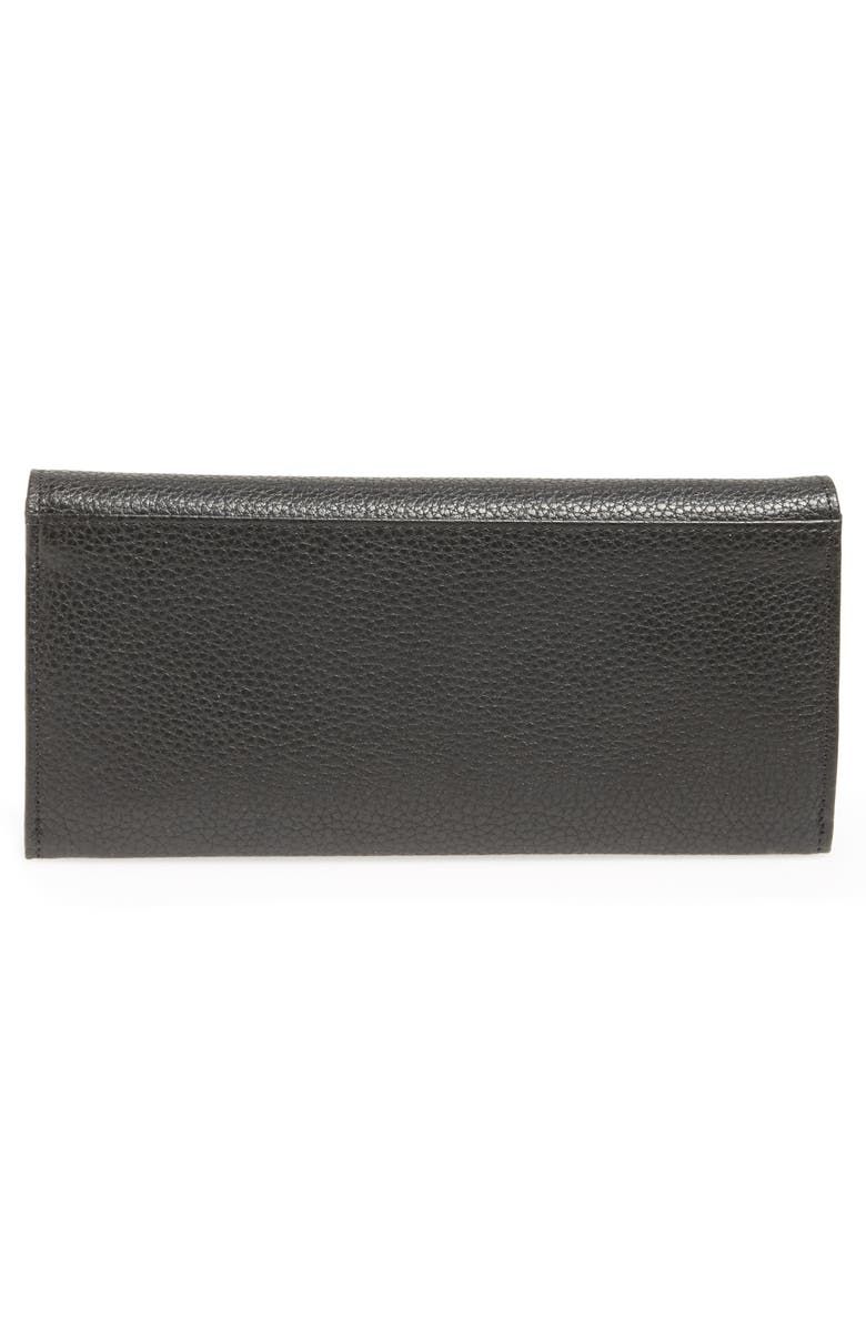 Longchamp Veau Foulonne Continental Wallet, Alternate, color, Black
