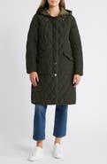 Lucky Brand Diamond Quilted Hooded Stadium Coat