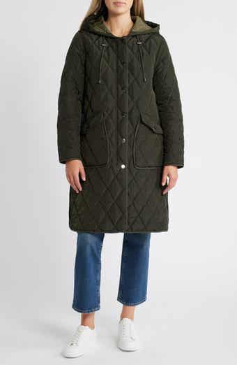 Lucky Brand Diamond Quilted Hooded Stadium Coat