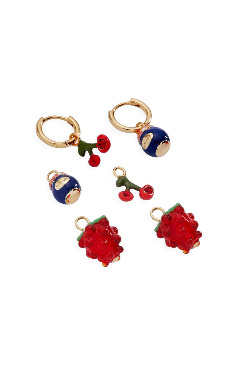 Alex and Ani Picnic Interchangeable Huggie Set, Alternate, color, Red