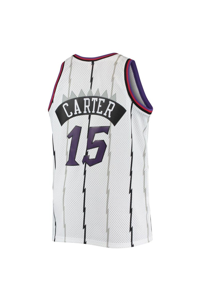 Men's Mitchell & Ness Vince Carter White Toronto Raptors 1998/99 Big & Tall Hardwood Classics Swingman Jersey, Alternate, color, White