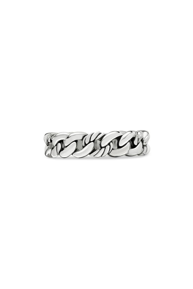 Belmont Curb Link Narrow Ring, Main, color, SILVER