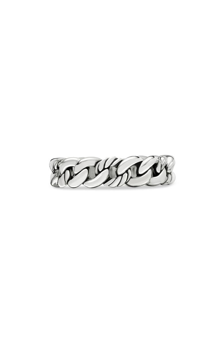 David Yurman Belmont Curb Link Narrow Ring, Main, color, Silver