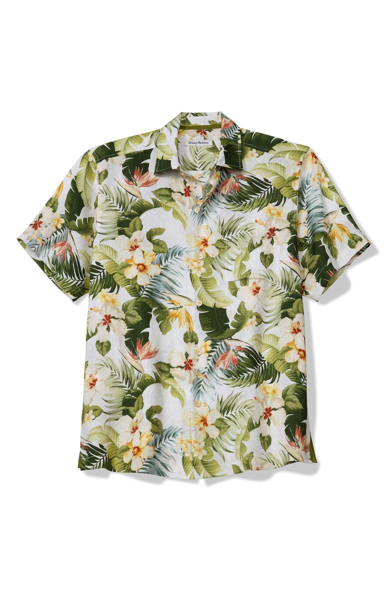 Tommy Bahama Flora Festival Short Sleeve Linen Button-Up Shirt, Alternate, color, Continental