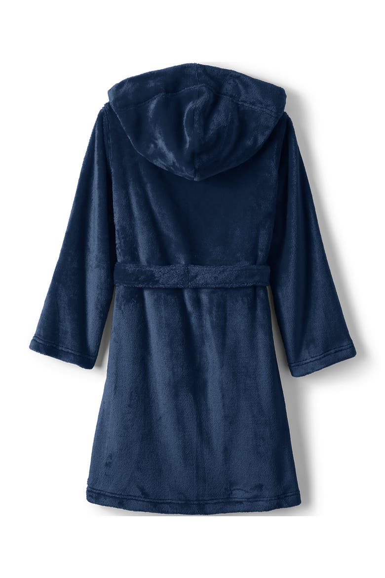 Kids Hooded Fleece Solid Robe, Alternate, color, Navy