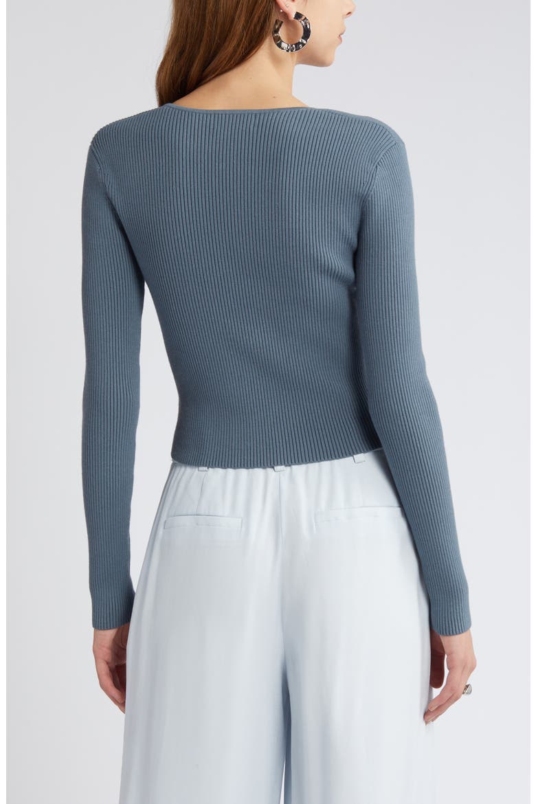 Luxe Sculpt Square Neck Long Sleeve Top, Alternate, color, BLUE WEATHER