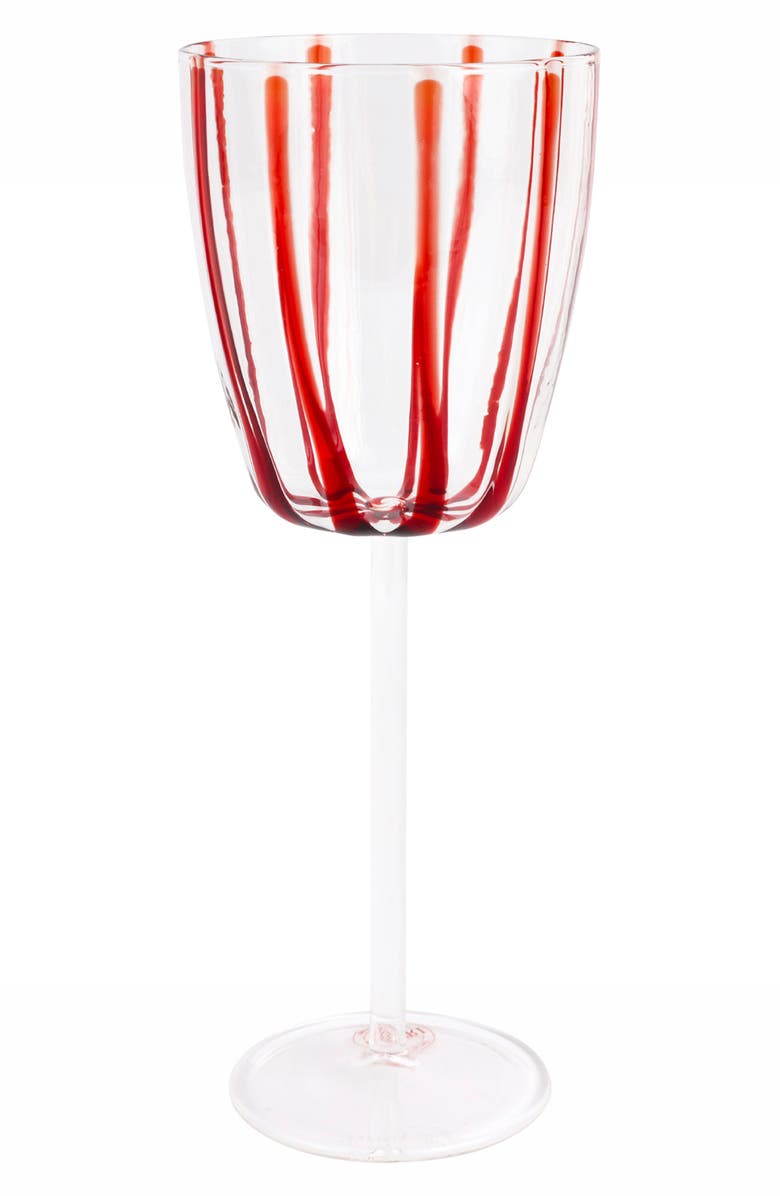 VIETRI Nuovo Stripe Stemless Wine Glass, Main, color, Red