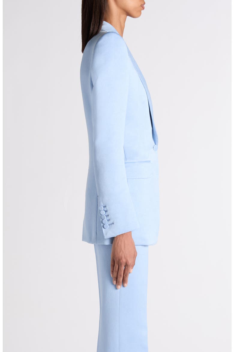 Washed Cotton & Silk Duchesse Satin Jacket, Alternate, color, MINERAL BLUE