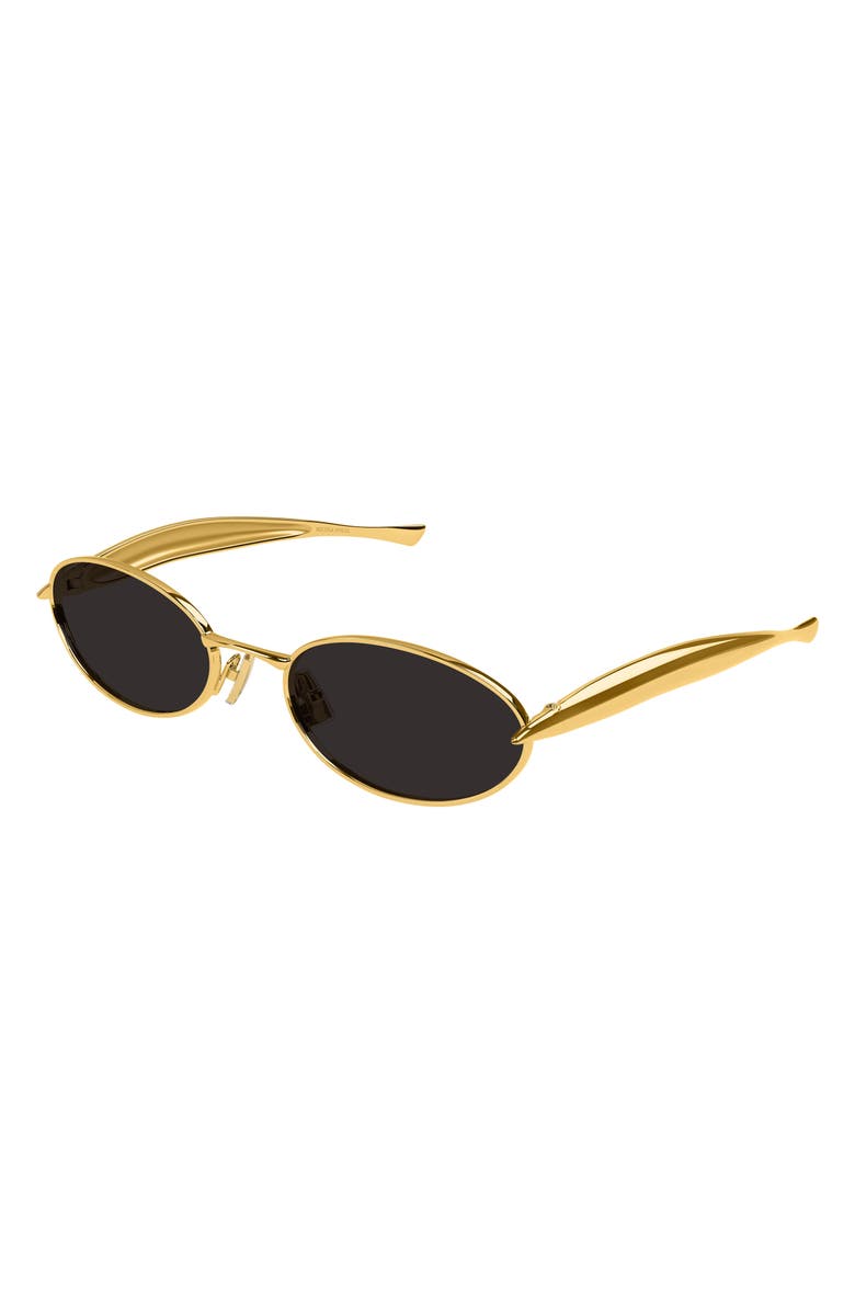 Bottega Veneta 57mm Oval Sunglasses, Alternate, color, Gold