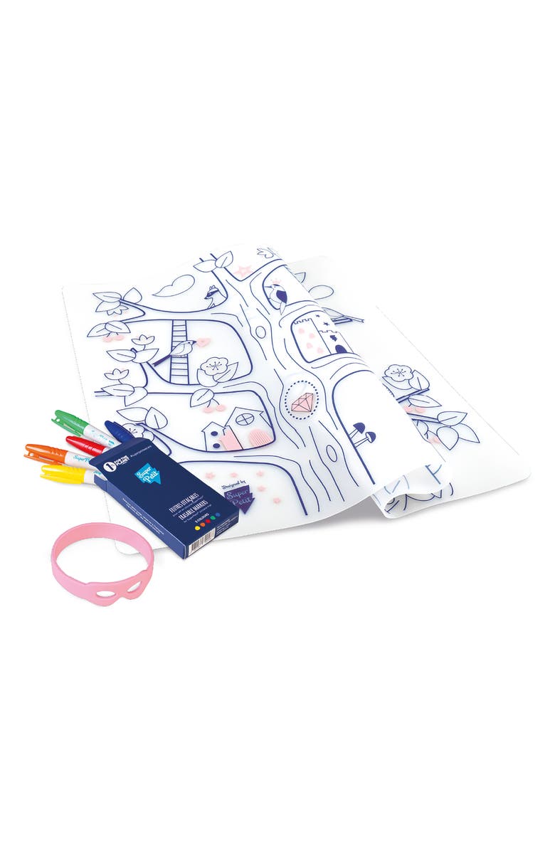 Scrunch Magic Tree Reusable Coloring Mat & Washable Markers, Alternate, color, Multi