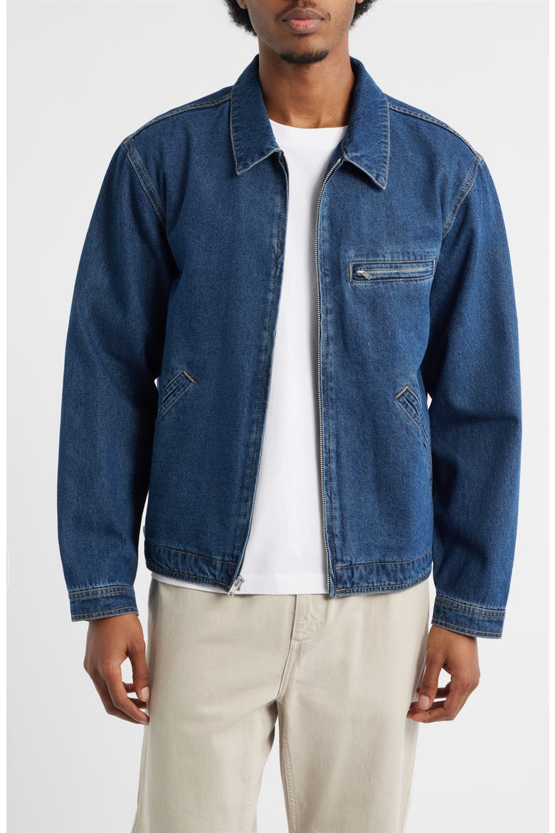 Denim Zip Jacket, Main, color, INDIGO RINSE