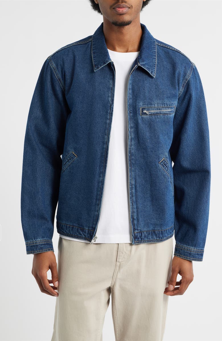 BP. Denim Zip Jacket, Main, color, Indigo Rinse