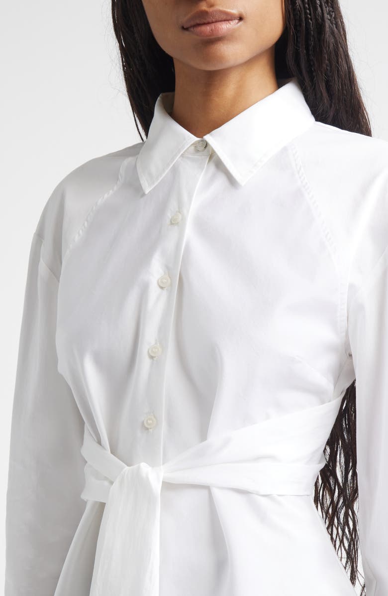 Derek Lam 10 Crosby Carmine Crossover Back Detail Cotton Button-Up Shirt, Alternate, color, White