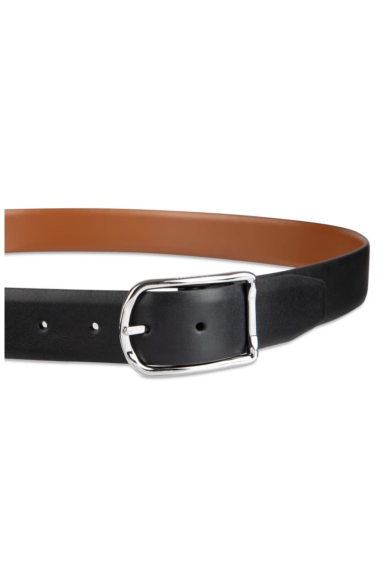 Black & Tan Reversible Leather Belt, Alternate, color, BLACK/ TAN
