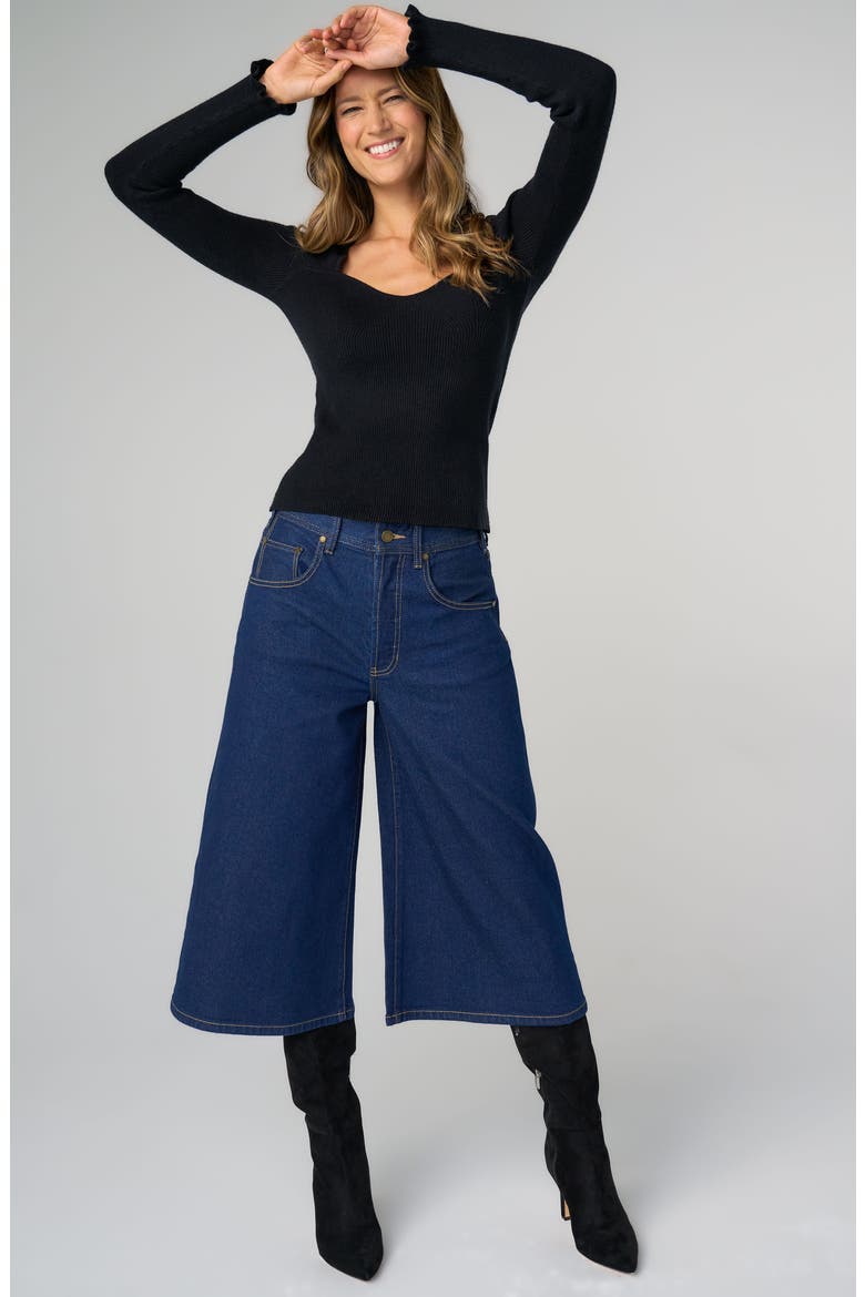 Rib Sweater, Alternate, color, BLACK