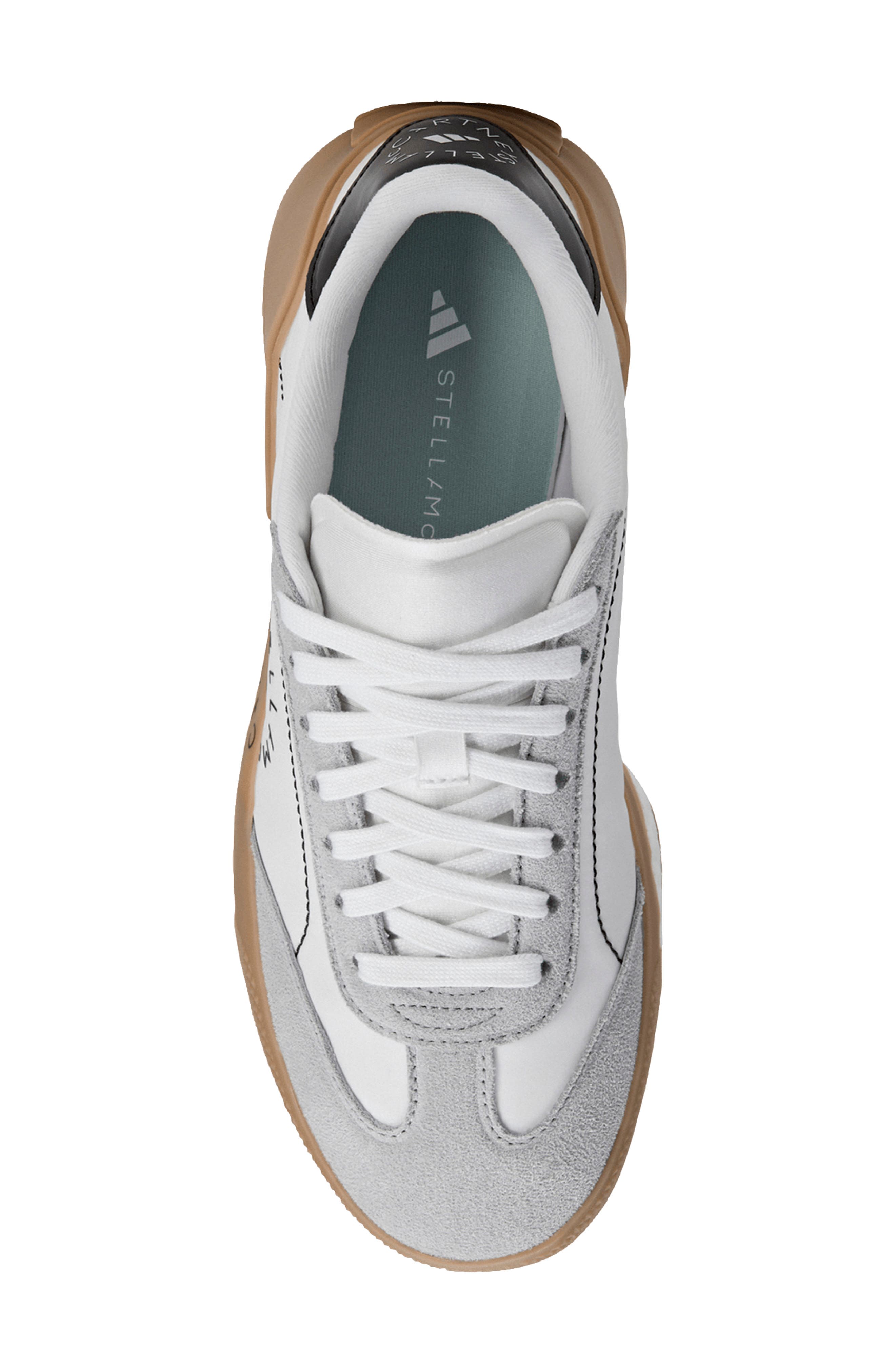 adidas by Stella McCartney Court Boost Tennis Sneaker, Alternate, color, White/ Charcoal/ Core Black