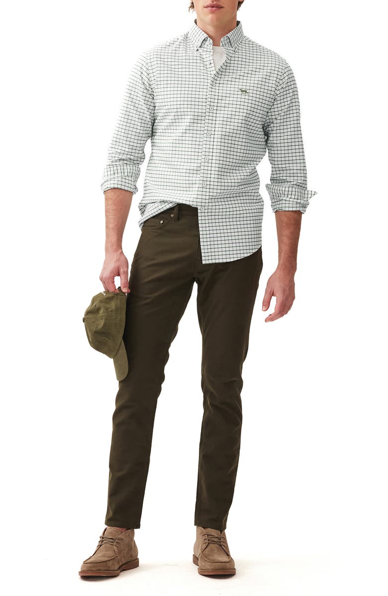 Rodd & Gunn Gunn Check Oxford Button-Down Shirt, Alternate, color, Olive
