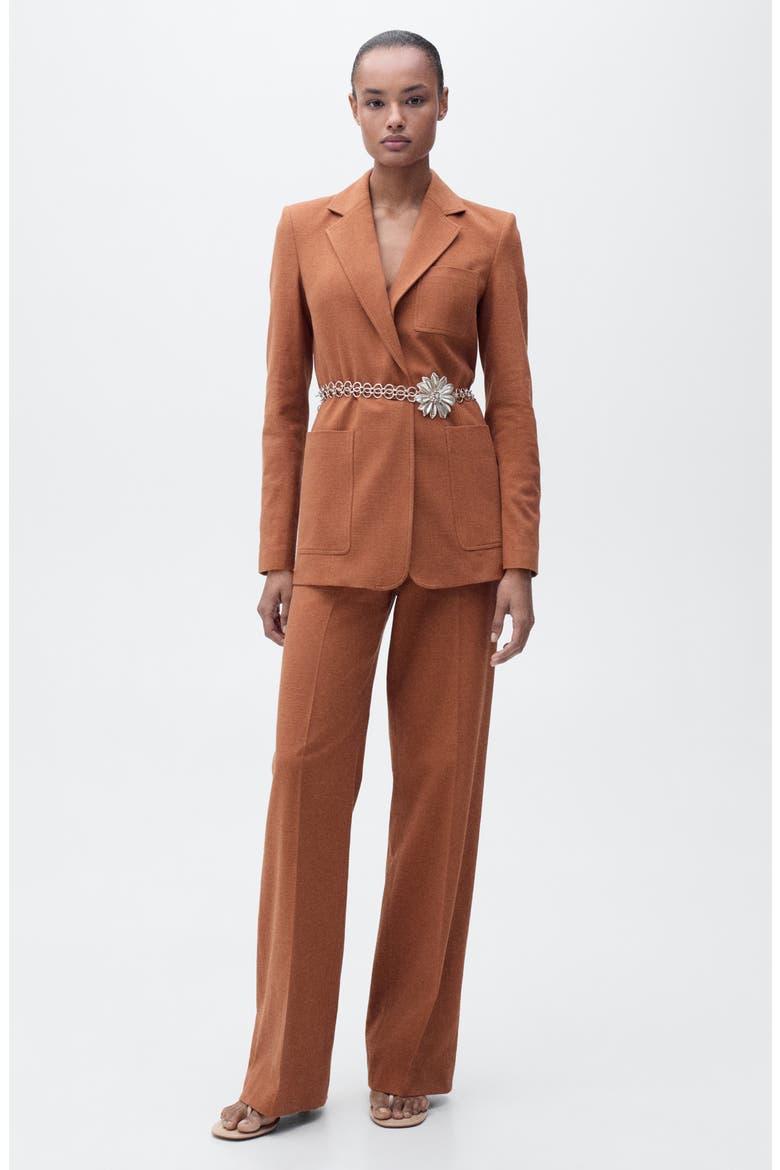 Stretch Cotton & Linen Suit Pants, Alternate, color, CARAMEL