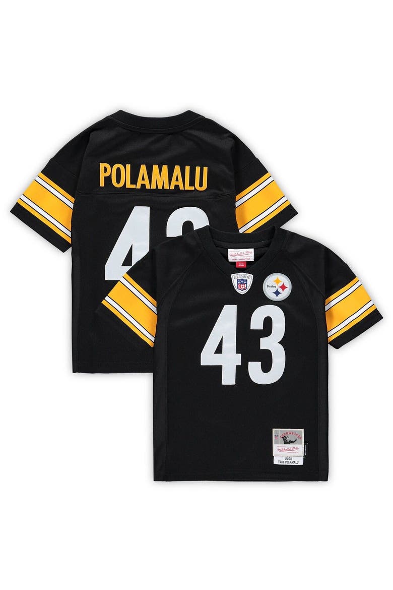Toddler Mitchell & Ness Troy Polamalu Black Pittsburgh Steelers 2005 Retired Legacy Jersey, Main, color, Black