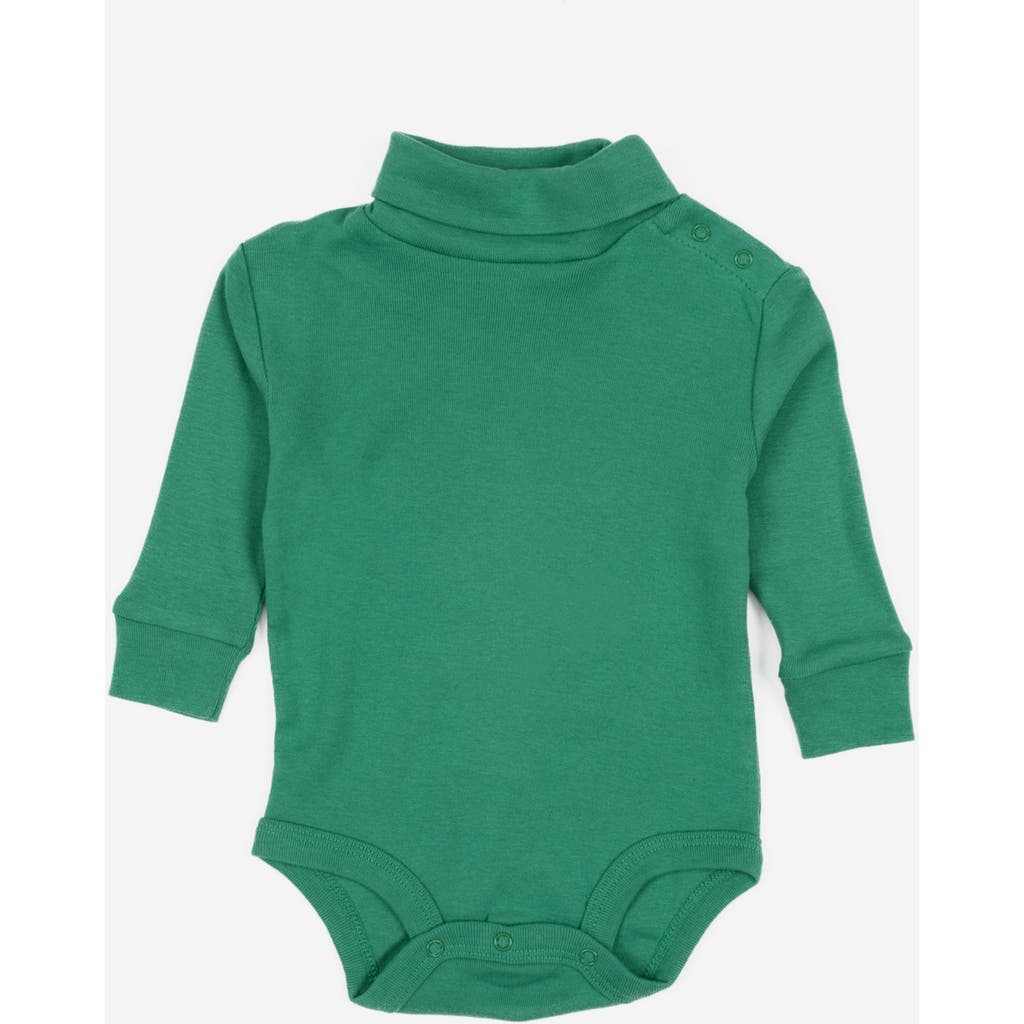Leveret Kids' Baby Turtleneck Bodysuit, Cotton Long Sleeve In Green