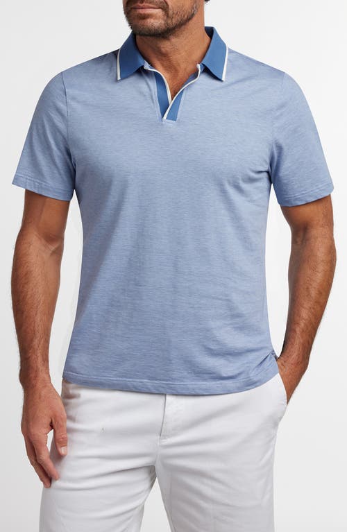 David Donahue Hemingway Cotton & Silk Polo In Blue