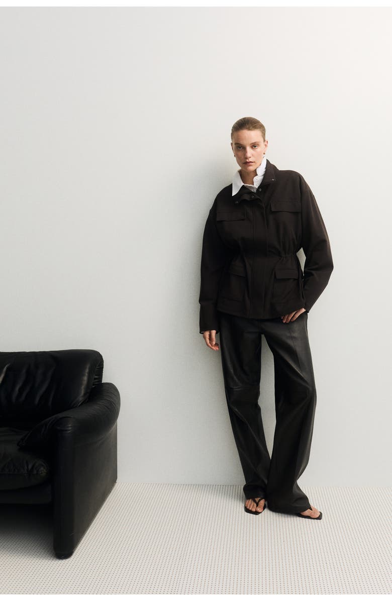 H&M Ponte Di Roma Jacket, Alternate, color, Dark Brown