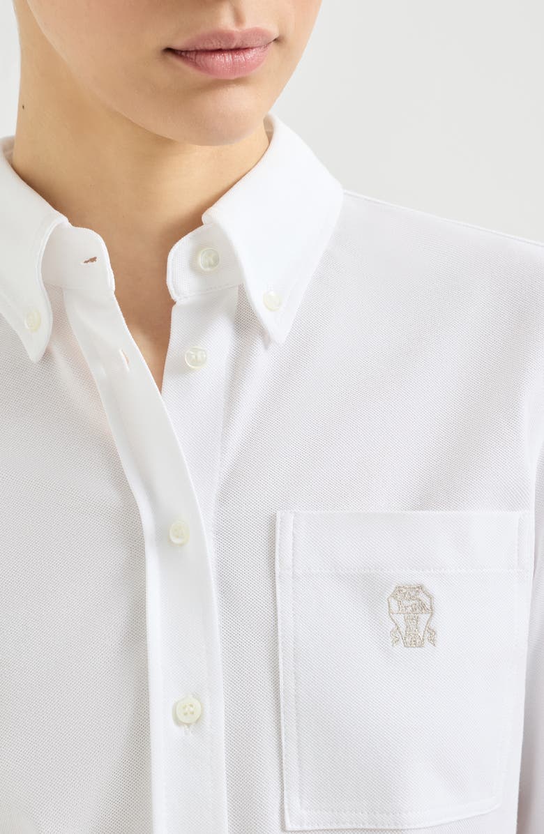 Brunello Cucinelli Piqué shirt, Alternate, color, White