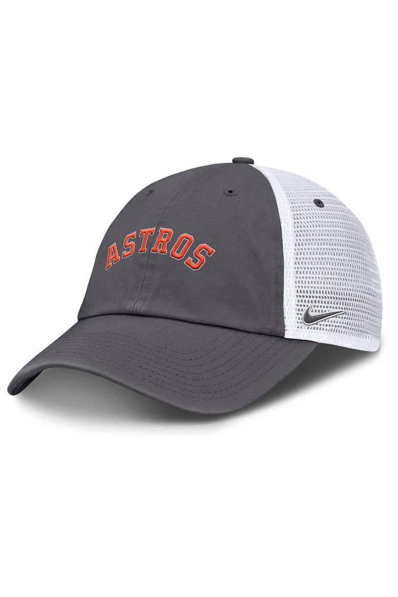 Men's Nike Gray Houston Astros Wordmark Club Adjustable Trucker Hat, Main, color, Gray