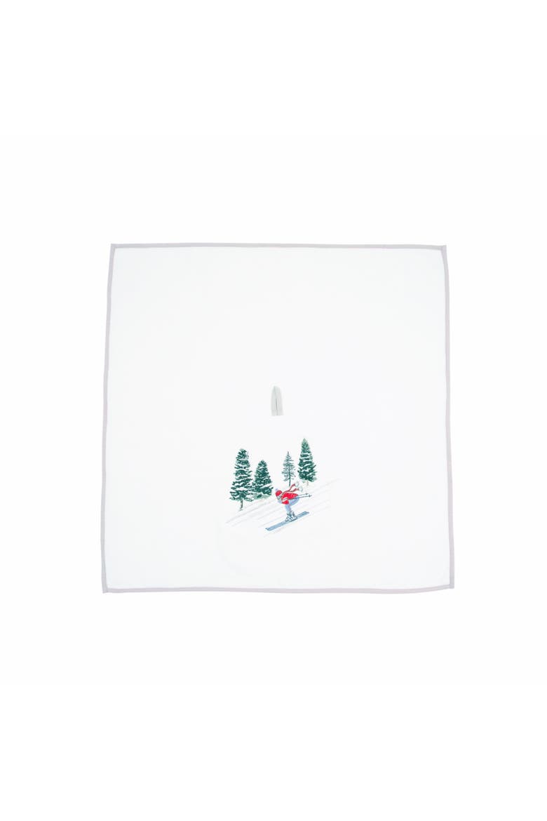 Downhill Skier Terrycloth Kitchen and Bathroom Towel, Alternate, color, Green