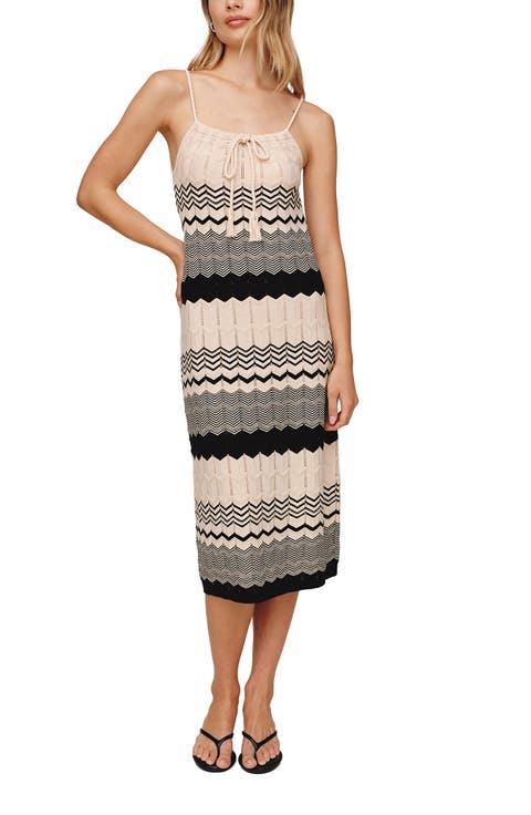 Chevron Knit Midi Dress