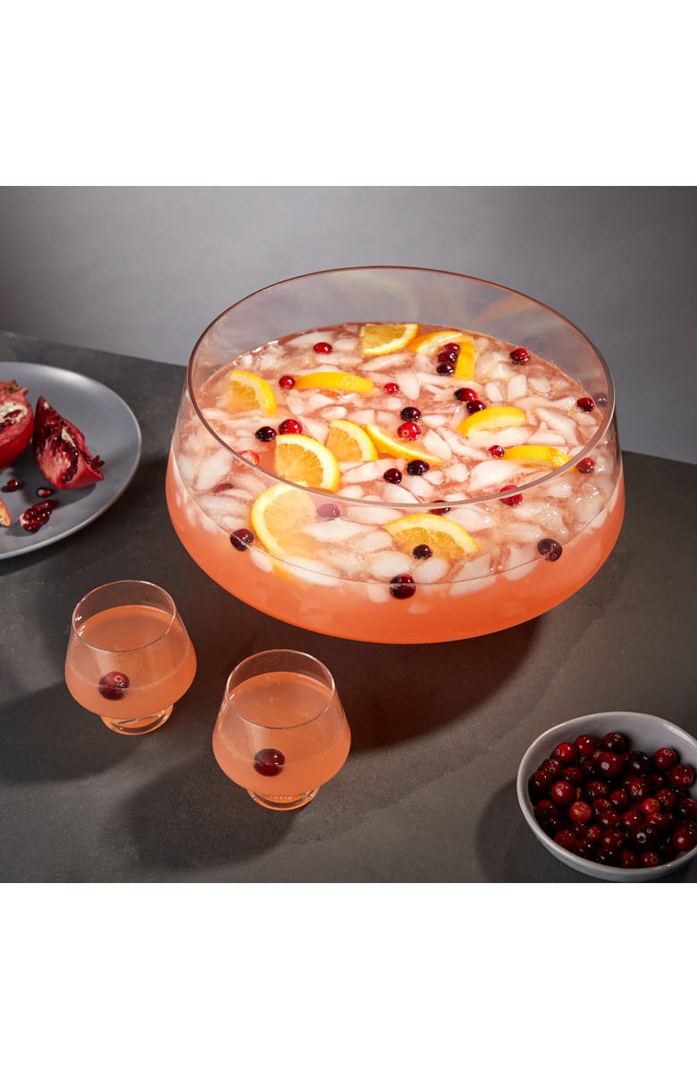 Viski Raye Footed Heavy Base Punch Bowl, Alternate, color, Clear