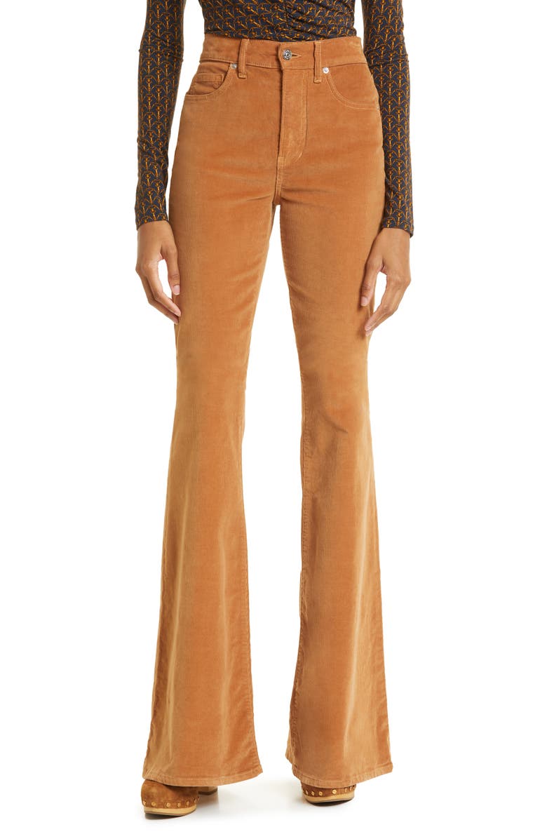 Veronica Beard Sheridan High Waist Flare Leg Corduroy Pants, Main, color,