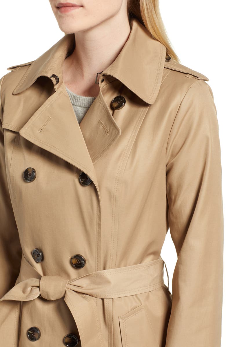London Fog Knee Length Trench Coat, Alternate, color,
