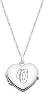 Tiny Blessings Sterling Silver Heart Locket & Engraved Initial 14-16" Necklace