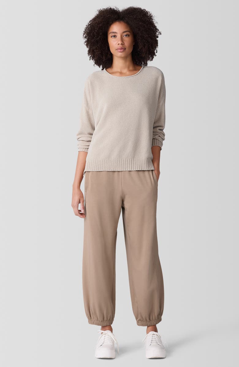 Eileen Fisher Organic Cotton Chenille Sweater, Alternate, color, Almond