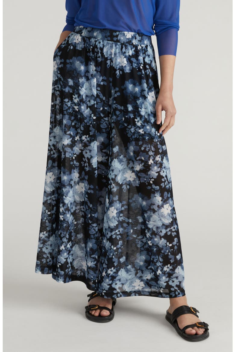 Mesh Wide Leg Pants, Main, color, TUMBLING BOUQUET PRINT