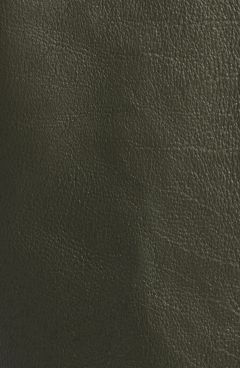 FRAME Leather Barn Jacket with Genuine Shearling Collar, Alternate, color, Dark Olive