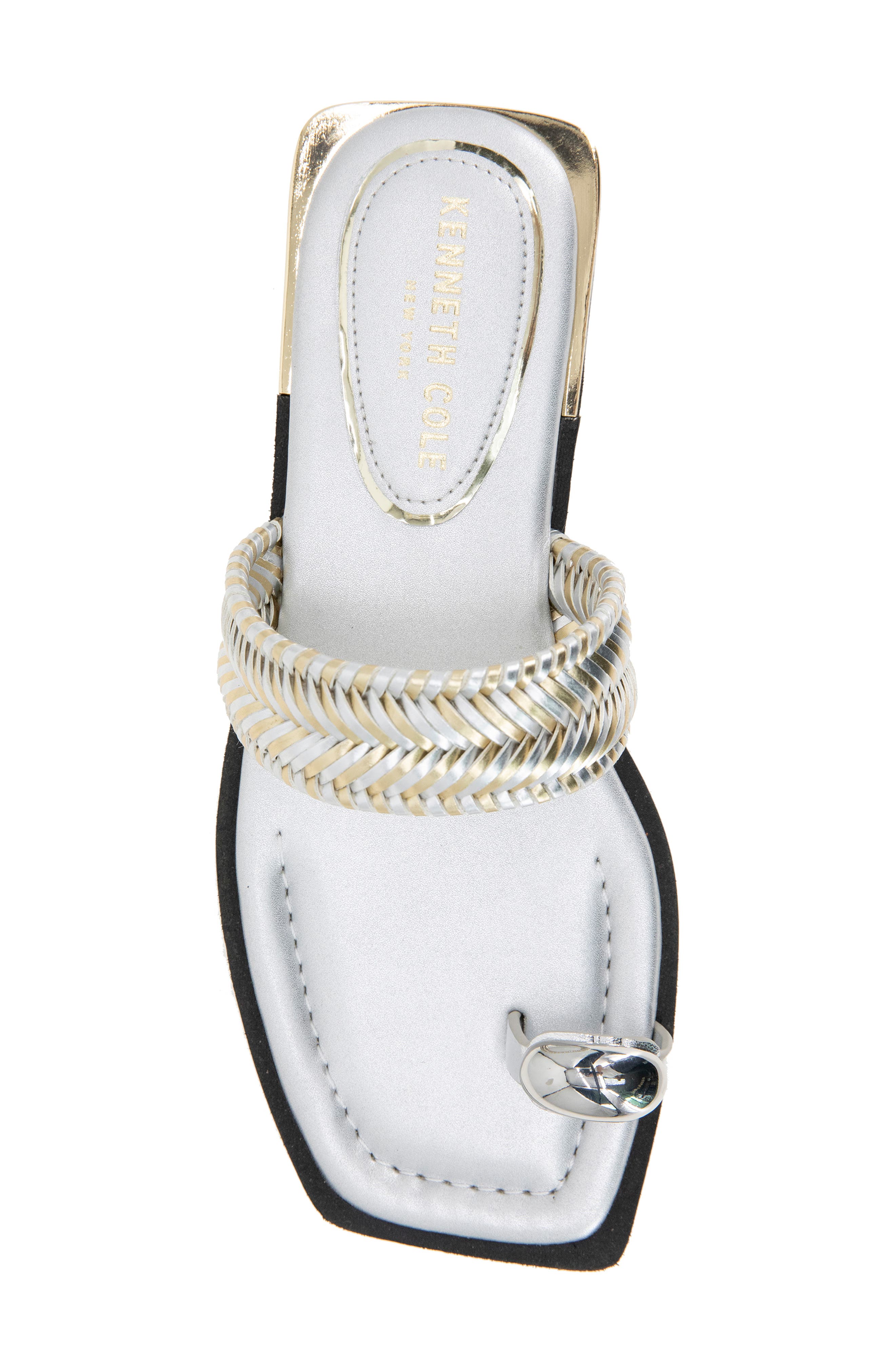 Andarna Toe Loop Slide Sandal, Alternate, color, SILVER GOLD