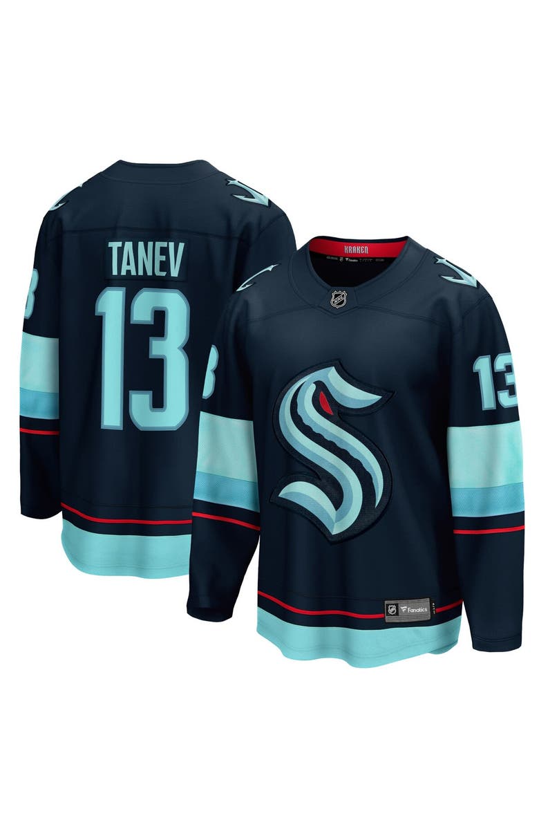 FANATICS Men's Fanatics Branded Brandon Tanev Deep Sea Blue Seattle Kraken Home Premier Breakaway Player Jersey, Main, color, 