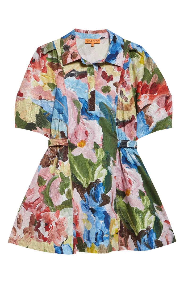 Stine Goya Floral Short Sleeve Organic Cotton Minidress, Alternate, color,