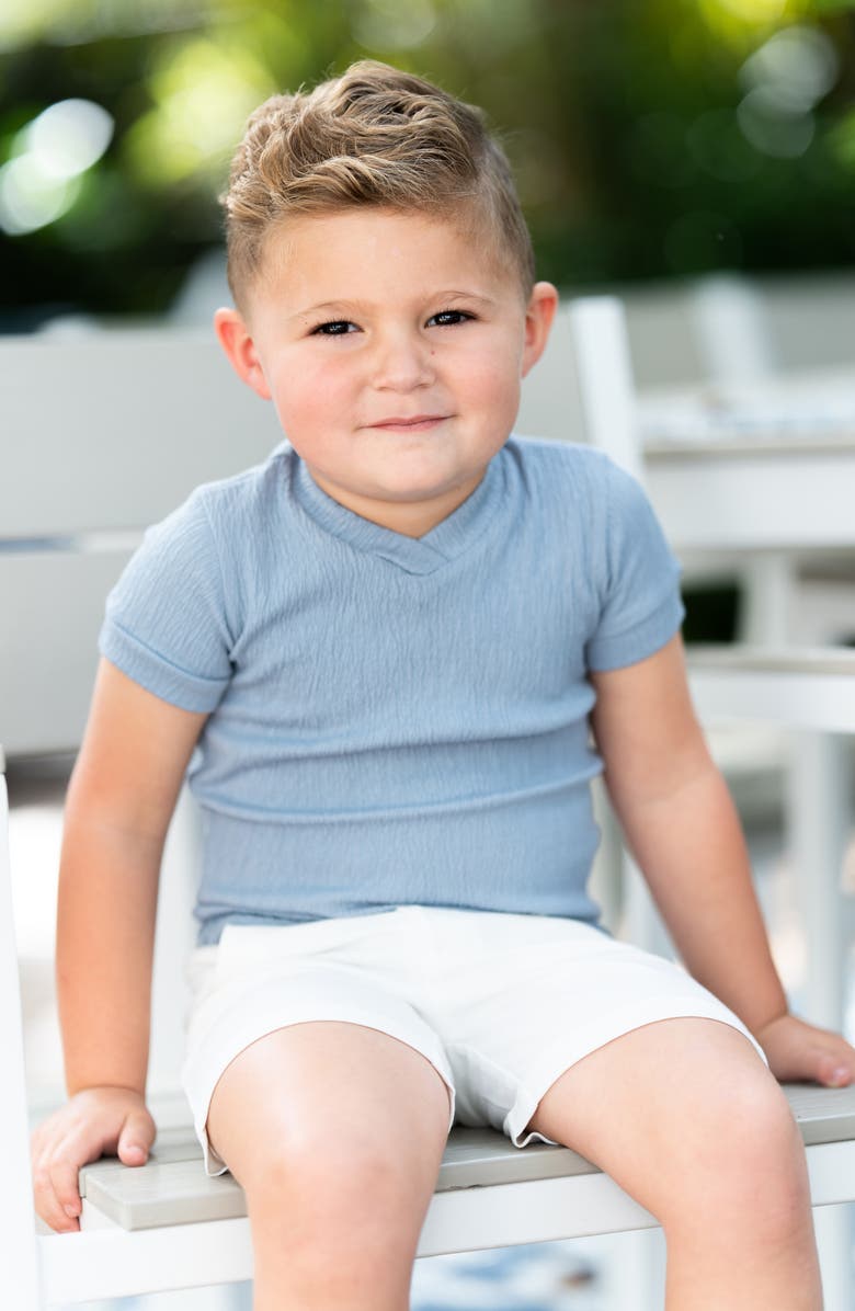 Manière Kids' Cotton Blend Gauze T-Shirt, Alternate, color, Powder Blue