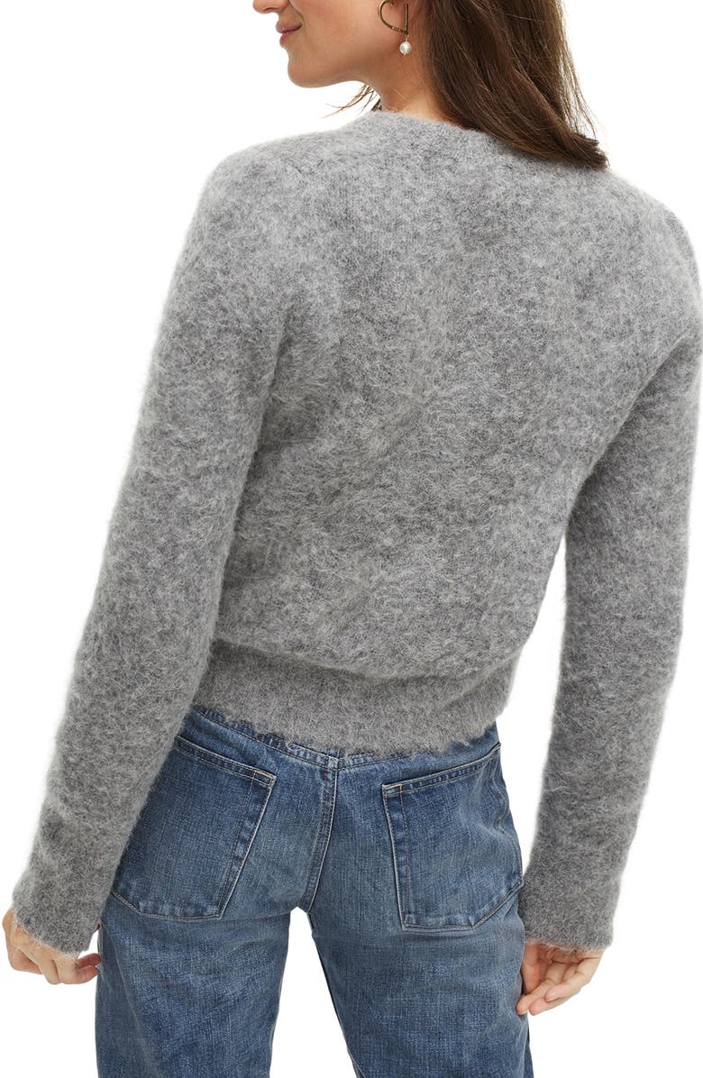 J.Crew Puff Sleeve Fuzzy Crewneck Sweater, Alternate, color,