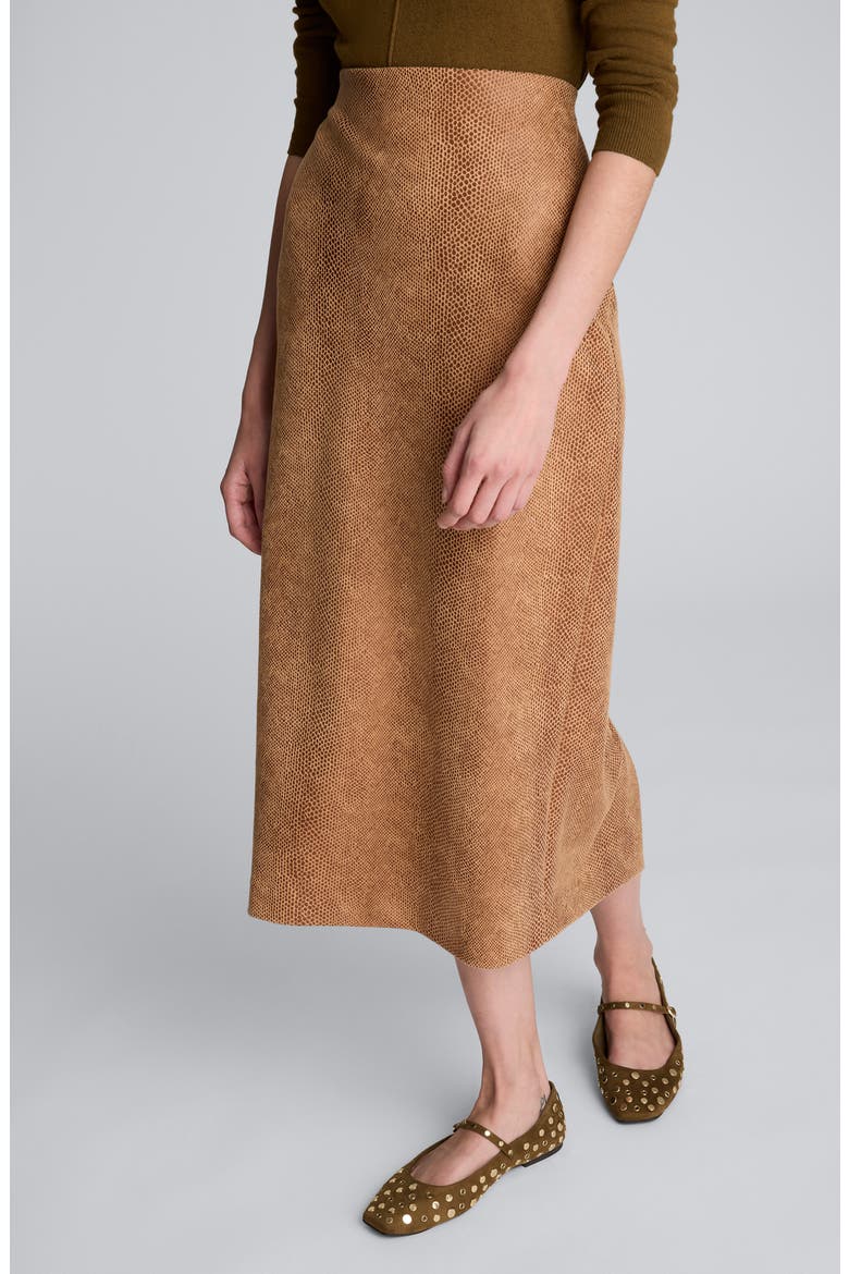 Pull-On High Waist Midi Skirt, Alternate, color, RICH UMBER MULTI