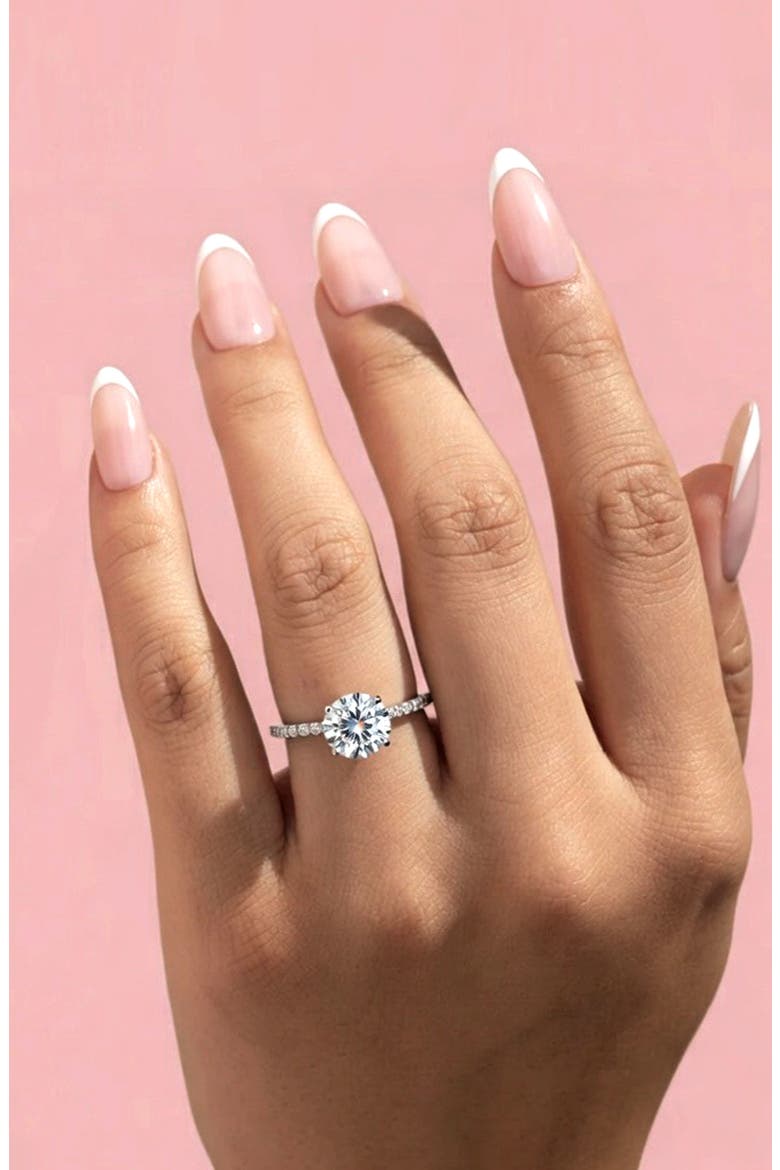 Round Cut Cubic Zirconia Solitaire Ring, Alternate, color, SILVER