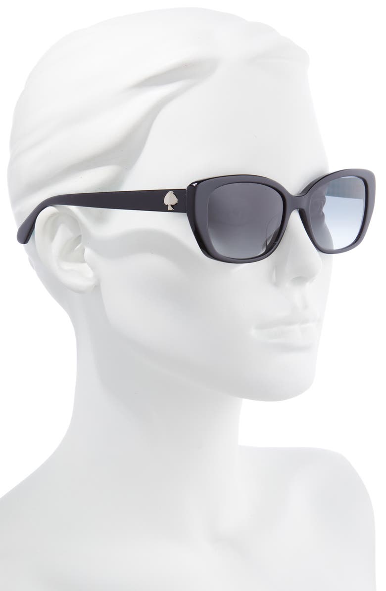 Kate Spade New York kenzie 53mm oval sunglasses, Alternate, color, Black Green / Grey Shaded