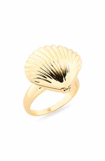 Seashell & Faux Pearl Ring