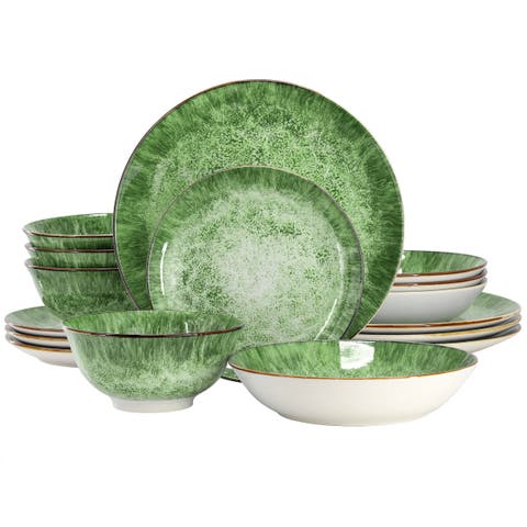 Oceanus 16 Piece Porcelain Double Bowl Dinnerware Set