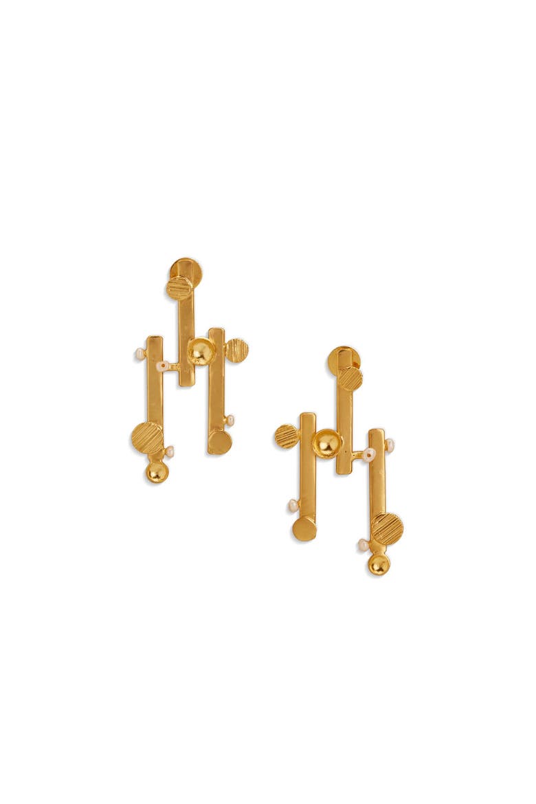 Vaara Maxi Studs, Main, color, Gold Plated