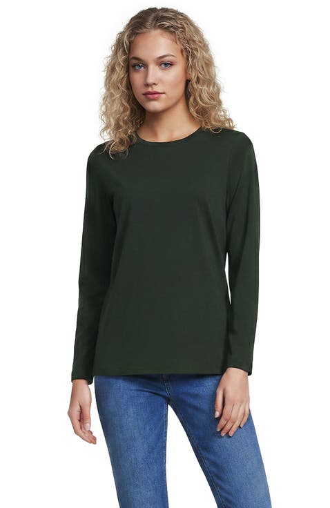 Supima Cotton Long Sleeve Crewneck T-shirt